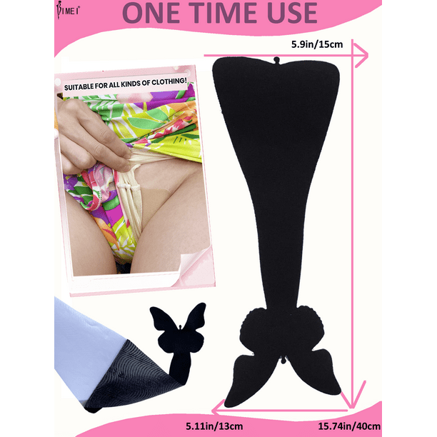 BIMEI Butterfly Tucking Gaff Tape Kit Self-adhesive Pre-Cut Self-contained  Fit For Crossdressers Transgender Hidden Gaff,Black,5 Pieces 
