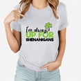 thumbnail image 2 of ICHUANYI Womens Saint Patrick's Day Print T-shirt With Crew Neck And Short Sleeve Top Cloth New Trending, 2 of 3