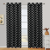 Pair Meridian Room Darkening Thermal-Insulated Grommet Window Curtain Panels ( Set of 2 ) - Black/Gray - 104x96
