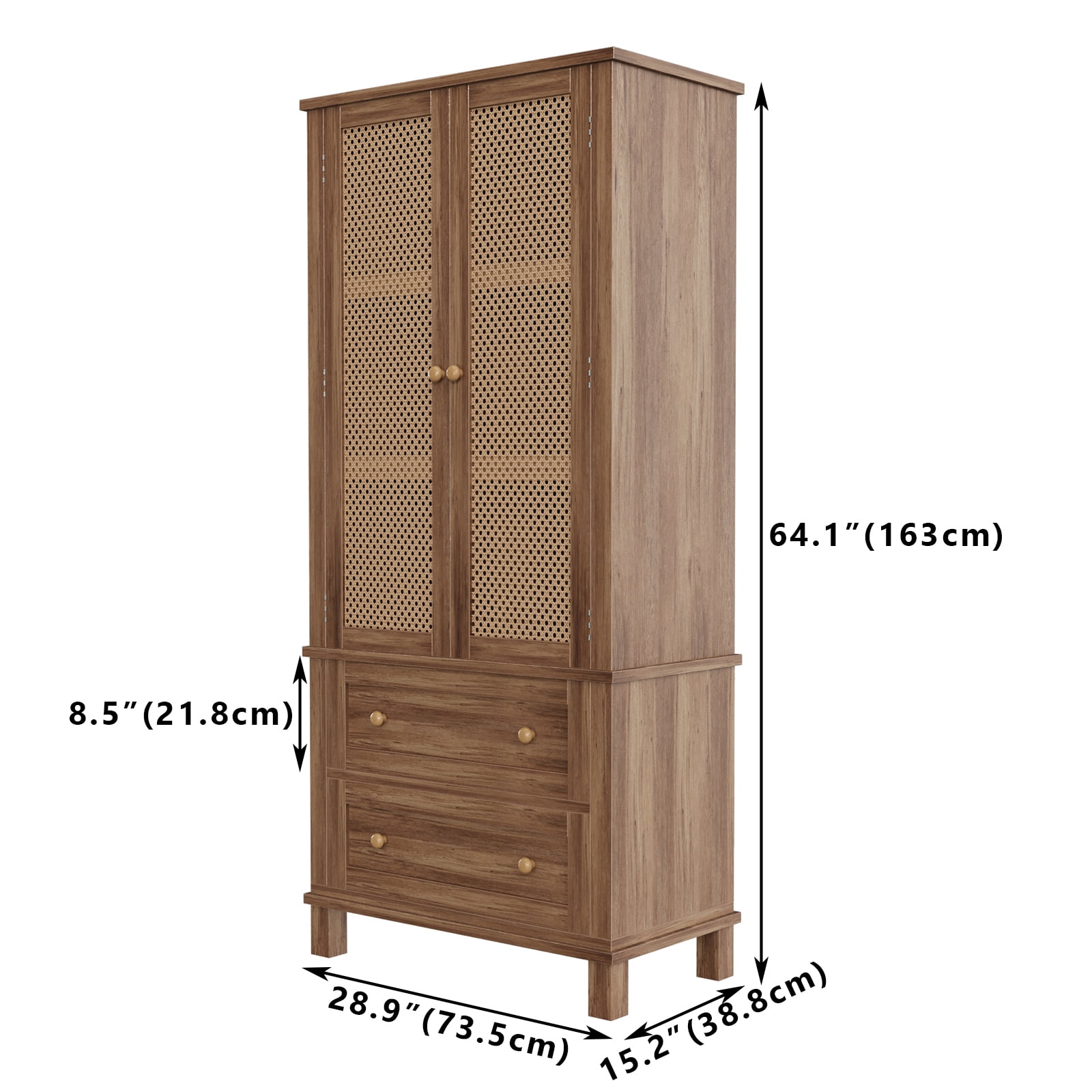 Yiwa 64" Tall Freestanding Kitchen Pantry Storage Cabinet for Living Room Home Small Space