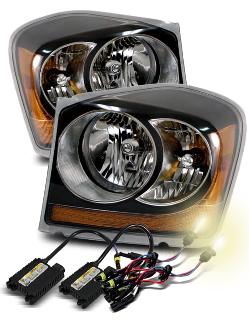 4300K HID/For 0406 Dodge Durango Aftermarket Crystal Headlights Black