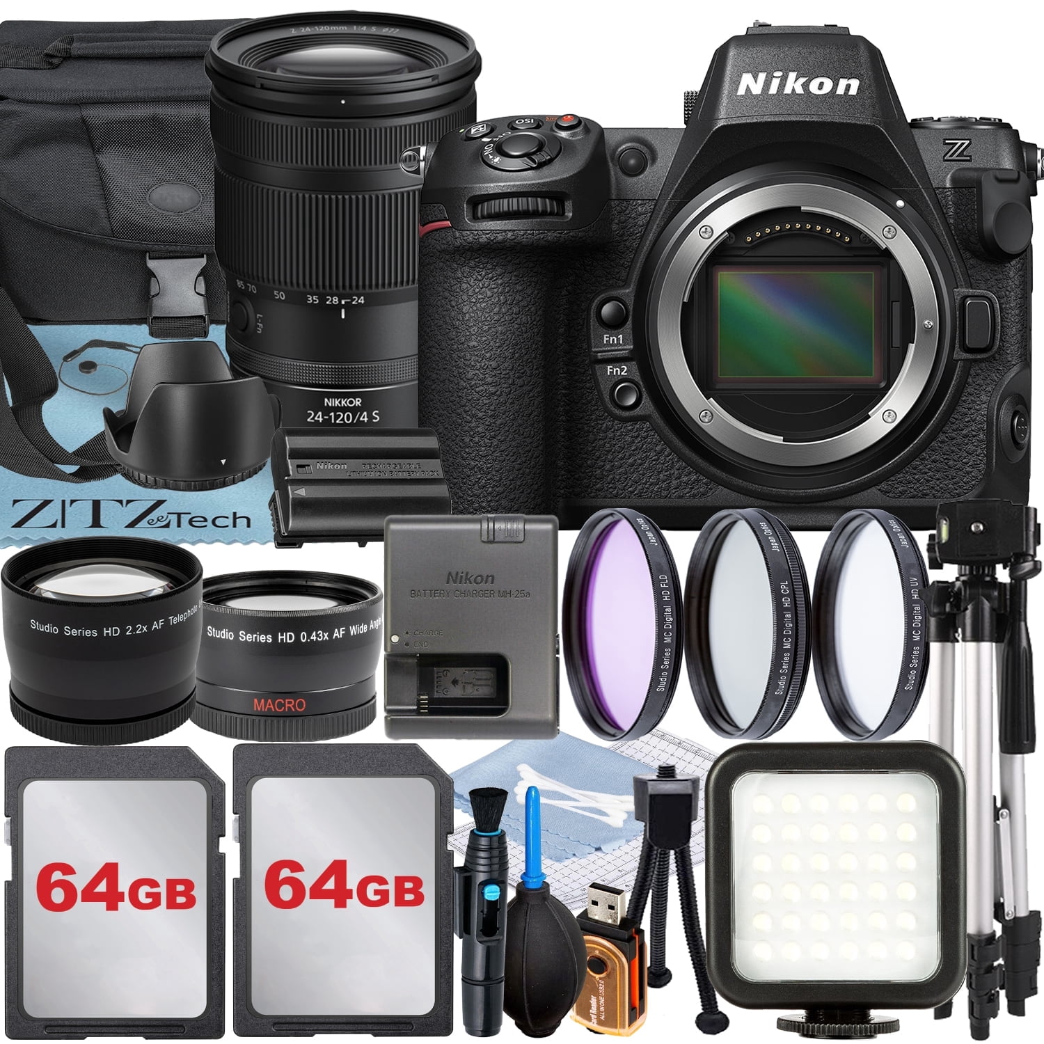 Nikon Z8 Mirrorless Camera with NIKKOR Z 24-120 mm f/4 S Lens + 2