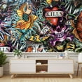 thumbnail image 3 of Idea4wall 7pcs Mermaid & Captain Skeleton Colorful Stick Wallpaper Removable Wall Murals Large Wall Stickers for Home Decoration, 72"x168", 3 of 5