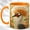 Orange, variant on Ornate Crowned Crane Coffee Mug, Crane Bird Mug, Ceramic 11 oz