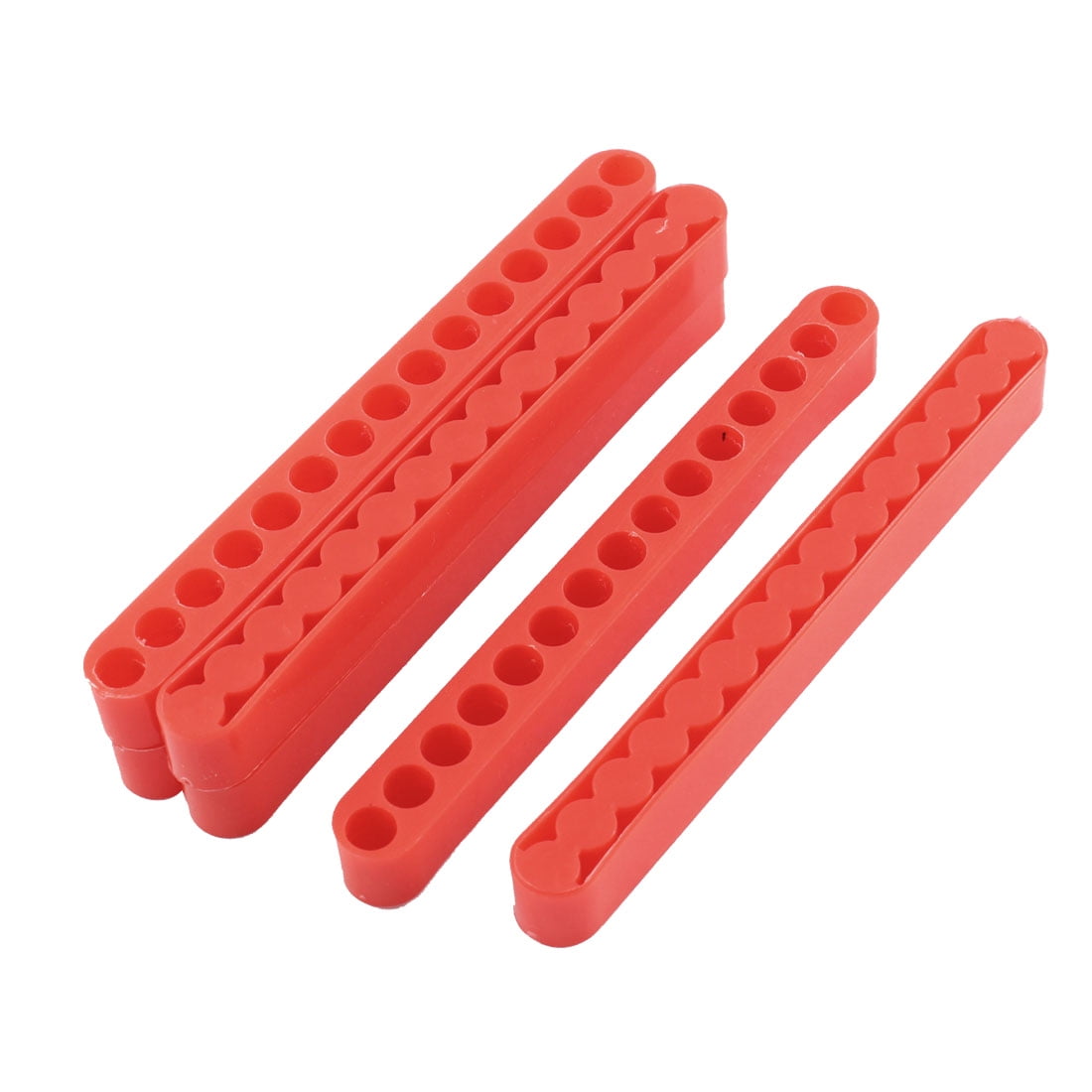 125mm Long 7mm Dia 15Hole Screwdriver Bit Holder Block Red 6 Pcs