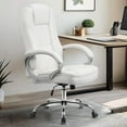 thumbnail image 2 of YSNW Office Desk Ergonomic Gaming Chair High Back Adjustable Computer Chair with Wheels and Lumbar Support Comfy Leather Executive Swivel (White), 2 of 8