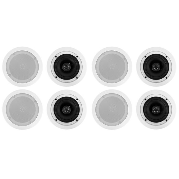 (8) Rockville CC525T White 5.25" Commercial 70v Ceiling Speakers For Restaurant