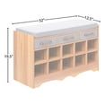 thumbnail image 5 of Household Essentials Banquette de Rangement pour Chaussures avec Coussin et Tiroirs Marron, 5 of 5