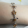 thumbnail image 3 of Beautiful Hawaiian Large Genuine Koa Wood Sea Turtle Plumeria Bracelet, Sterling Silver Koa Wood Turtle Bracelet, B3320 Birthday Mom Gift, 3 of 6