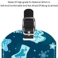thumbnail image 4 of Square 2Pack PU Leather Snowflake Stocking Cruise Luggage Tag with Privacy Cover and Name ID Tag for Travel Handbags Backpacks Luggage Tags, 4 of 6