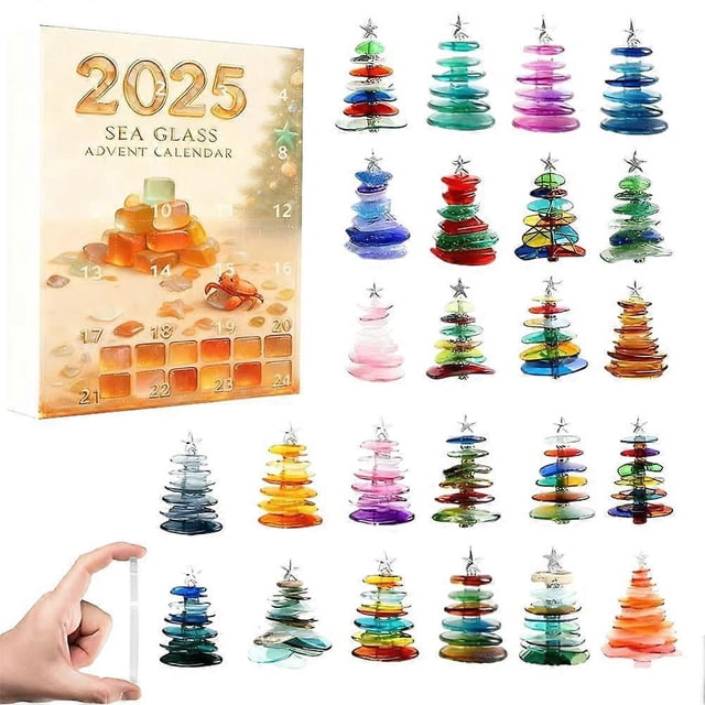 Sea Glass Festival Countdown Tree Advent Calendar 24 Days Home Decor Gift