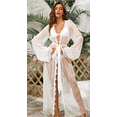 thumbnail image 2 of Kmbangi Women?s Transparent Solid Color Long Sleeve Lace Cardigan Dress, 2 of 2