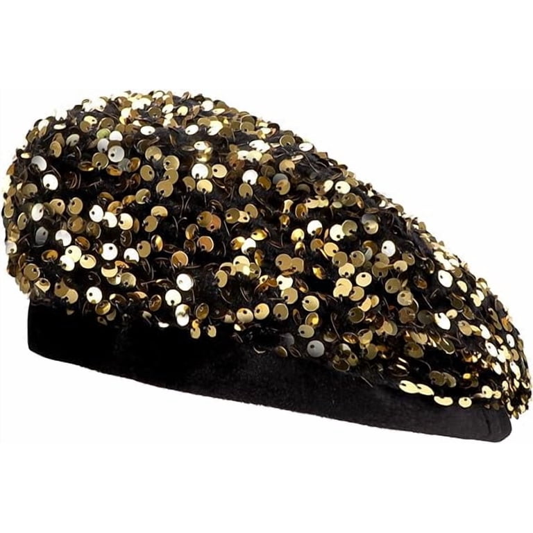 3871 Women Girls Sparkly Sequin Beret Glitter Stretch Vintage Hat Beanie Cap AIBEARTY Women Girls Sparkly Sequin Beret Hat Fashion Fun  main image 4