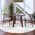 thumbnail image 3 of Round Rugs 7Ft, Sage Green Purple Coral Coastal Round Area Rug Washable Indoor Throw Carpet, Nautical Starfish Beach Large Non Slip Circle Rug for Dining Room Playroom Home Decor Aesthetic, 3 of 8