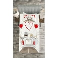 thumbnail image 3 of Ambesonne Romance Quilted Bedspread Set 2 Pcs, Newlywed Couple in Car, Twin Size, Red Taupe White, 3 of 3
