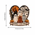 thumbnail image 2 of Halloween Plaid Ghost Wooden Signs with Stand Spooky Crew Tabletop Decor for Fall Holiday Party Farmhouse Style Home Ornament Gift, 2 of 5