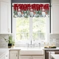 thumbnail image 3 of Christmas Gnome Kitchen Curtains and Valances Set, Winter Xmas Trees Bird Snowflakes Red Rod Pocket Window Valance 18 Inch Window Curtain Panels for Living Room Bedroom Laundry, 27.5x36in, 3 Pieces, 3 of 7