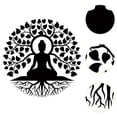 thumbnail image 6 of deevoka Buddha Meditation Metal Wall Art Multifunctional Black Tree of Life Wall Art 40 cm, 6 of 9
