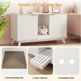 thumbnail image 4 of Innovar Home Cat Litter Box Enclosure - 47" Hidden Cat Litter Box Furniture, Large Indoor Cats Washroom Cabinet for 2 Cats with 2 Doors & Scratching Pad for Living Room Bedroom,White/Marble Top, 4 of 11