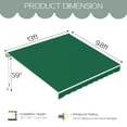 thumbnail image 2 of DEXS Spacious Patio Awning, Manual Retractable Outdoor Sun Shade Canopy, Durable for Deck and Door Shelter, Ideal for Patio Lounging, Garden Protection, UV-Resistant 13x9.8 ft-Green, 2 of 9