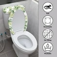 thumbnail image 3 of FORUDESIGNS Tropical Leaf Print Toilet Lid Cover Toilet Tank Cover 2 Pcs, Machine Washable Seat Covers, Prevents Dust, Fits Most Round, Elongated and Oblong Lids, Accessories Decor, 3 of 8