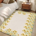 thumbnail image 4 of Area Rugs for Living Room Bedroom, Yellow Daisy 4'x6' Rug Washable Carpet Runner Indoor Outdoor, Spring Summer Rustic Garden Floral Blossom Non Slip Accent Floor Mats Rug for Kitchen, Office, 4 of 8