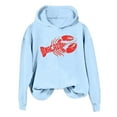 thumbnail image 3 of Arlun Vintage Lobster Print Hoodies for Women Casual Long Sleeve Relaxed Fit Funny Graphic Pullover Sweatshirts Soft Comfortable Hooded Tops for Fall Winter Daily Wear 1-Light Blue M, 3 of 4