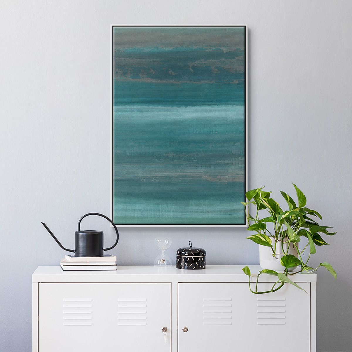 Stars & Shores I Framed Premium Gallery Wrapped Canvas - Ready to Hang - 25 x 37 - White Floating Frame