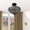 thumbnail image 6 of Black and Gray Tiffany Style Two Light Glass Dimmable Semi Flush Ceiling Light, 6 of 6