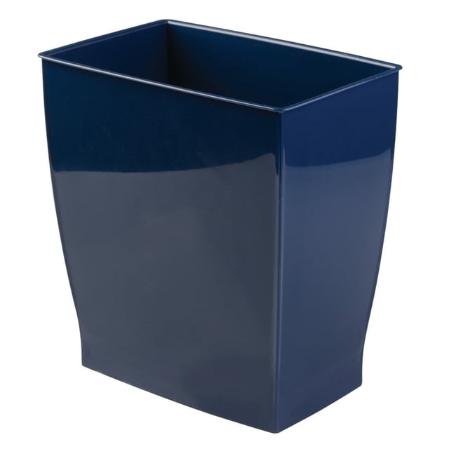 InterDesign Papelera Mono de Plástico - Rectangular, 11L, Azul Marino