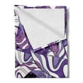 thumbnail image 2 of Dark Purple Soft Flannel Fleece Throw Blanket, Lilac Strokes Curvy Swirls and Motifs Vintage, Cozy Plush for Indoor and Outdoor Use, 60" x 80", Fuchsia Blue Violet, by Ambesonne, 2 of 5
