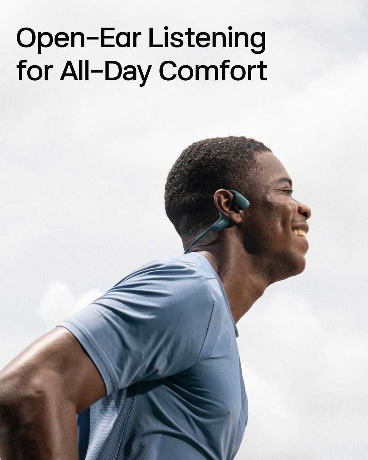 Restored Shokz OpenRun Pro Bone Conduction Waterproof Bluetooth Headphones for Sports(Formerly Aeropex), Blue (Refurbished)