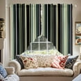 thumbnail image 2 of Black Green Swag Valances for Windows 2 Pack Stripe Swag Kitchen Curtains 45 Inches Long Rod Pocket Short Window Treatment for Kitchen Bathroom 36"x45", 2 of 8