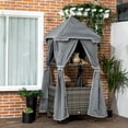 thumbnail image 2 of Outsunny Outdoor Towel Rack for Pool, Covered Pool Caddy, Grey, 2 of 10