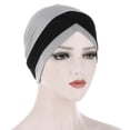 thumbnail image 3 of Women Splicing Model Hat Beading Hat Muslim Ruffle Cancer Chemo Hat Wrap Cap, 3 of 3