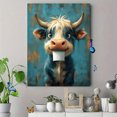 thumbnail image 4 of Qisvanset 12x16 Inch Funny Cow Toilet Paper Canvas Wall Art, Quirky Farm Animal Print Whimsical Nursery Home Decor, 4 of 8