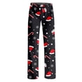 thumbnail image 5 of Christmas Pajama Pants for Women Snowflake Christmas Hats Graphic Soft Pj Bottoms Comfy Casual Lounge Sleepwear Pants Holiday Pajama Pants Navy,S, 5 of 5