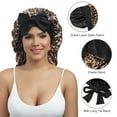 thumbnail image 3 of AWAYTR Long Satin Bonnet for Women - Double Layer Elastic Silk Bonnet Hair Sleeping Cap with Tie Band, 3 of 7