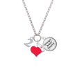 thumbnail image 2 of Delight Jewelry Silvertone Number - 2 - Red Heart Nurse Strong Zoe Necklace, 2 of 4