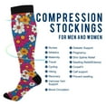 thumbnail image 2 of FORMRS Womens Knee High Socks Casual Long Thick Travel Daily Wear, 1 Pair, Red Whimsical Floral, 2 of 6