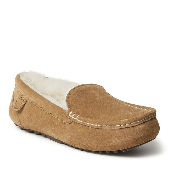 Fireside By Dearfoams Women's Mel Genuine Shearling Moccasin Slipper