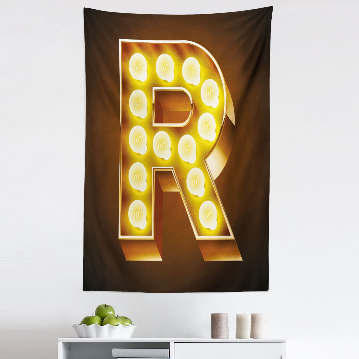 Letter R Tapestry, Old Carnival Themed Alphabet Capital R Vibrant ...