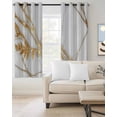 thumbnail image 2 of White Yellow Marble Blackout Curtains 45 Inches Long, Ink Painting Modern Art Thermal Insulated Black Out Curtains, Darkening Window Curtain Drapes for Bedroom Living Room 52"x45" 2 Panels, 2 of 9