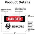 thumbnail image 2 of (2 Pack) Biohazard OSHA Danger Sign 5 Inch X 3.5 Inch Vinyl Label Decal Sticker Weather Resistant, UV Protected for Workplace, Business, and Construction Site, Made in the USA, 2 of 7