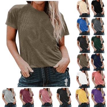 Lenago Women's Plus Size Floral Printed Short Sleeve V-Neck T-Shirt Pleated Casual Flowy Tunic Blouse Tops