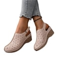 thumbnail image 3 of IEMIEMIEM Women's Closed Toe Sandals with Arch Support Breathable Cut-Out Vamp Orthopedic Shoes Comfortable Slip On Open Back Sandals Summer Casual 2026 Walking Platform Shoes Beige 5.5 Wide, 3 of 5