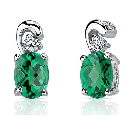 earrings carats emerald stud sterling created silver walmart