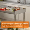 thumbnail image 4 of Ourlova Stainless Steel Table with Backsplash 24 x 48 Inches Heavy Duty Table for Kitchen Commercial Stainless Steel Prep Table with Adjustable Undershelf for Restaurant Home and Hotel, 4 of 7