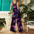 thumbnail image 6 of Fgvctg Mardi Gras Womens Wide Leg Pant Carnival Party Spaghetti Straps Holiday Mask Print Jumpsuits Sleeveless Bib Overalls Sprimg Rompers Clothes With Pockets Dark Purple XXXXL, 6 of 6