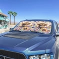 thumbnail image 2 of Jeiento Hippie Flower Highland Cow Car Window Shades Foldable Automotive Interior Accessories for Sun Protection Heat and UV Rays That Keeps Vehicle Cool Universal Fit Most Cars Men, 2 of 7